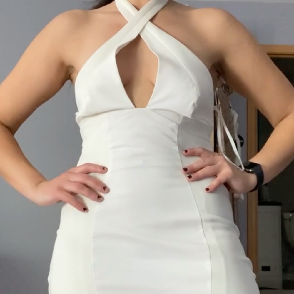 white bachelorette party dress